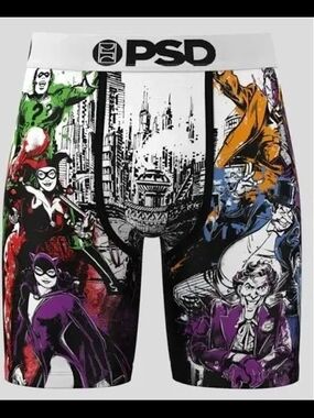 PSD Men’s Comic Villains Boxer Briefs - Purple, Green, Orange, Blue
